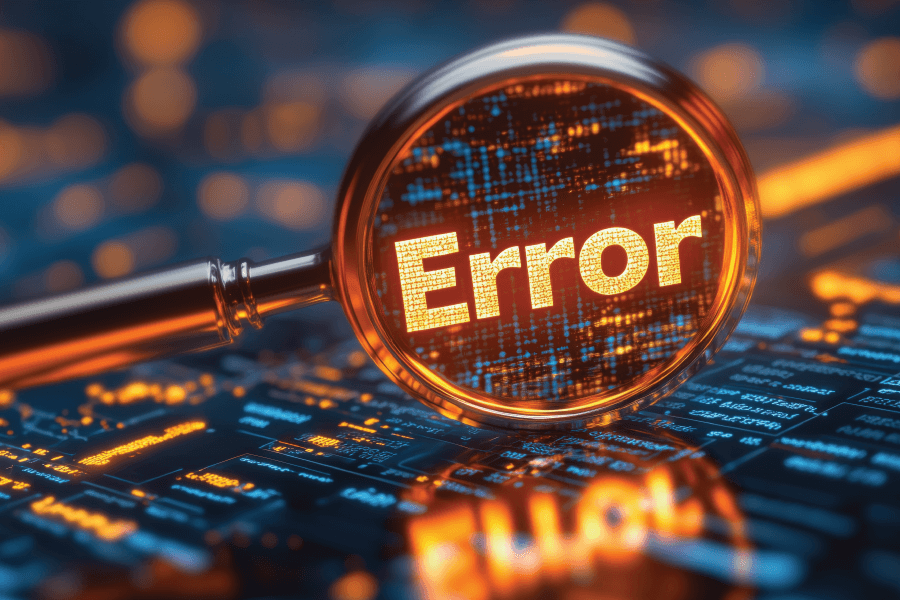 Error message displayed on a computer screen, indicating a problem in the code execution process.