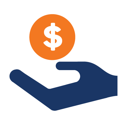 Hand holding a shiny dollar coin, symbolizing wealth and financial transactions.